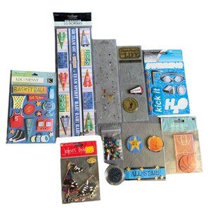 Scrapbooking Sports Stickers & Embellishments Bundle